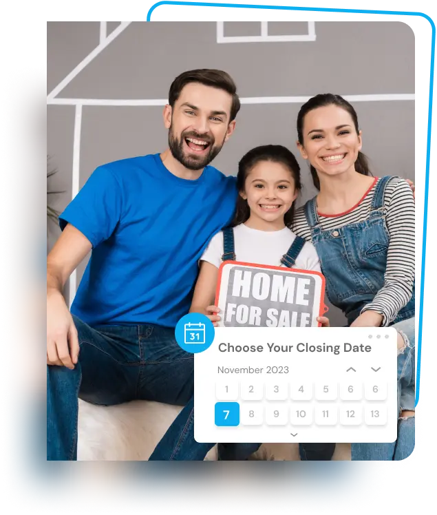 Family Holding home sale sign
