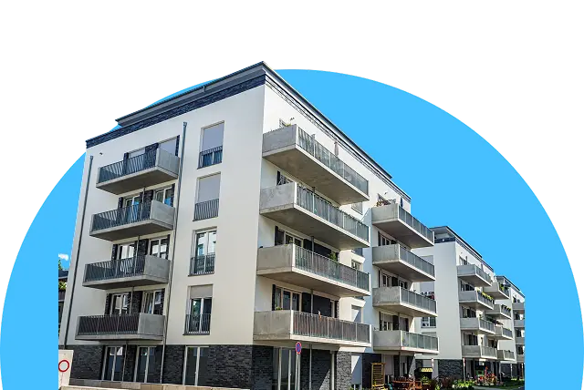Modern apartment building exterior _ DirectPads property management