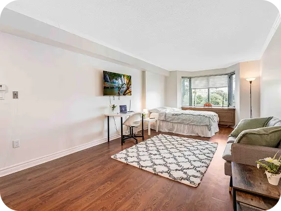 Spacious Studio Apartment with Natural Light and Modern Decor