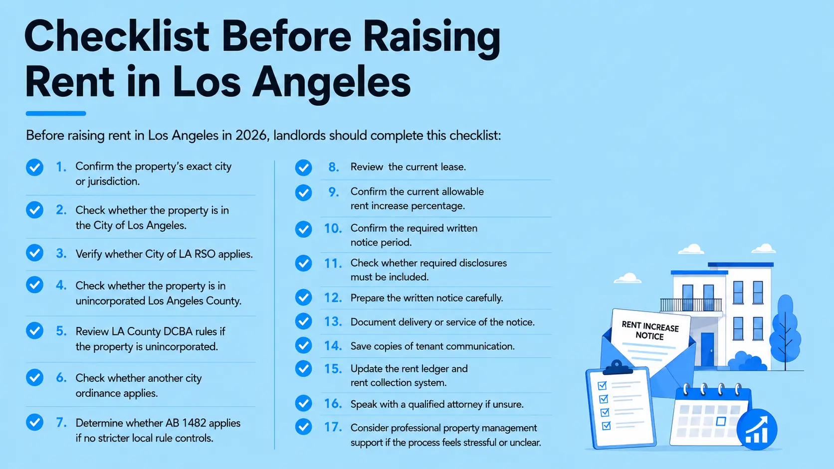Checklist Before Raising Rent in Los Angeles