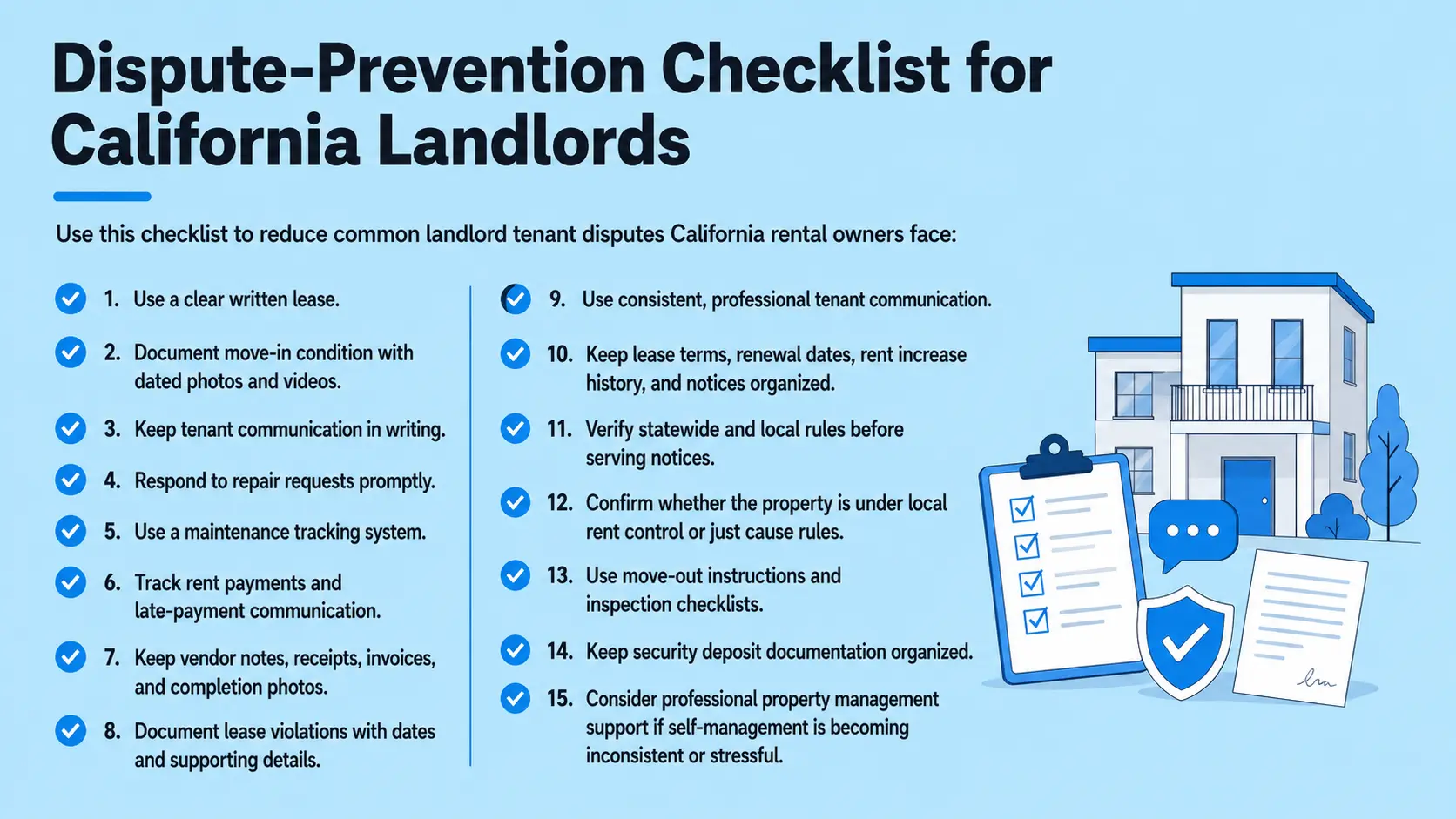 Dispute-Prevention Checklist for California Landlords